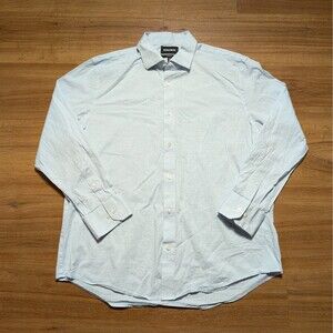 Bonobos Button Up Dress Shirt Mens 17/34 Light Blue Geometric Standard Fit
